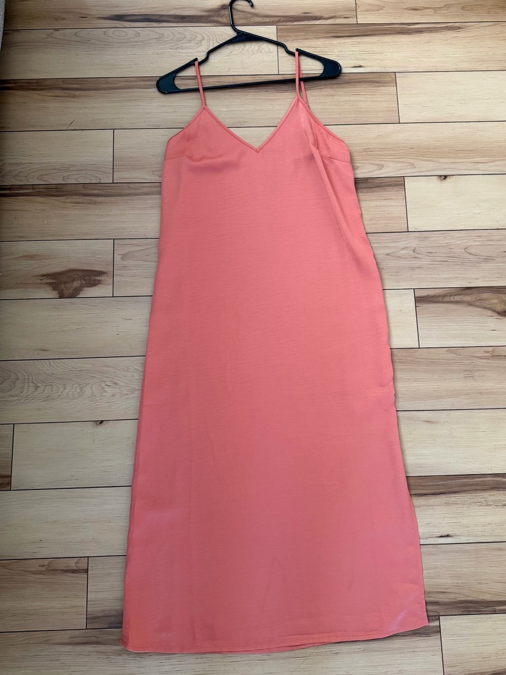 Target A New Day Orange Satin Slip Dress with Slit